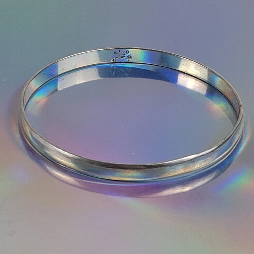 TAXCO 925 Sterling Silver Bangle Bracelet 8.25 Inch 5.6 mm Width